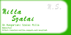 milla szalai business card